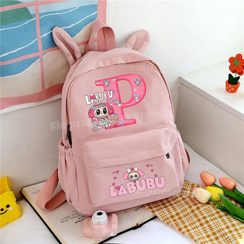 Labubu Melody Girl A-Z Cute Anime Print School Bag - Image 27