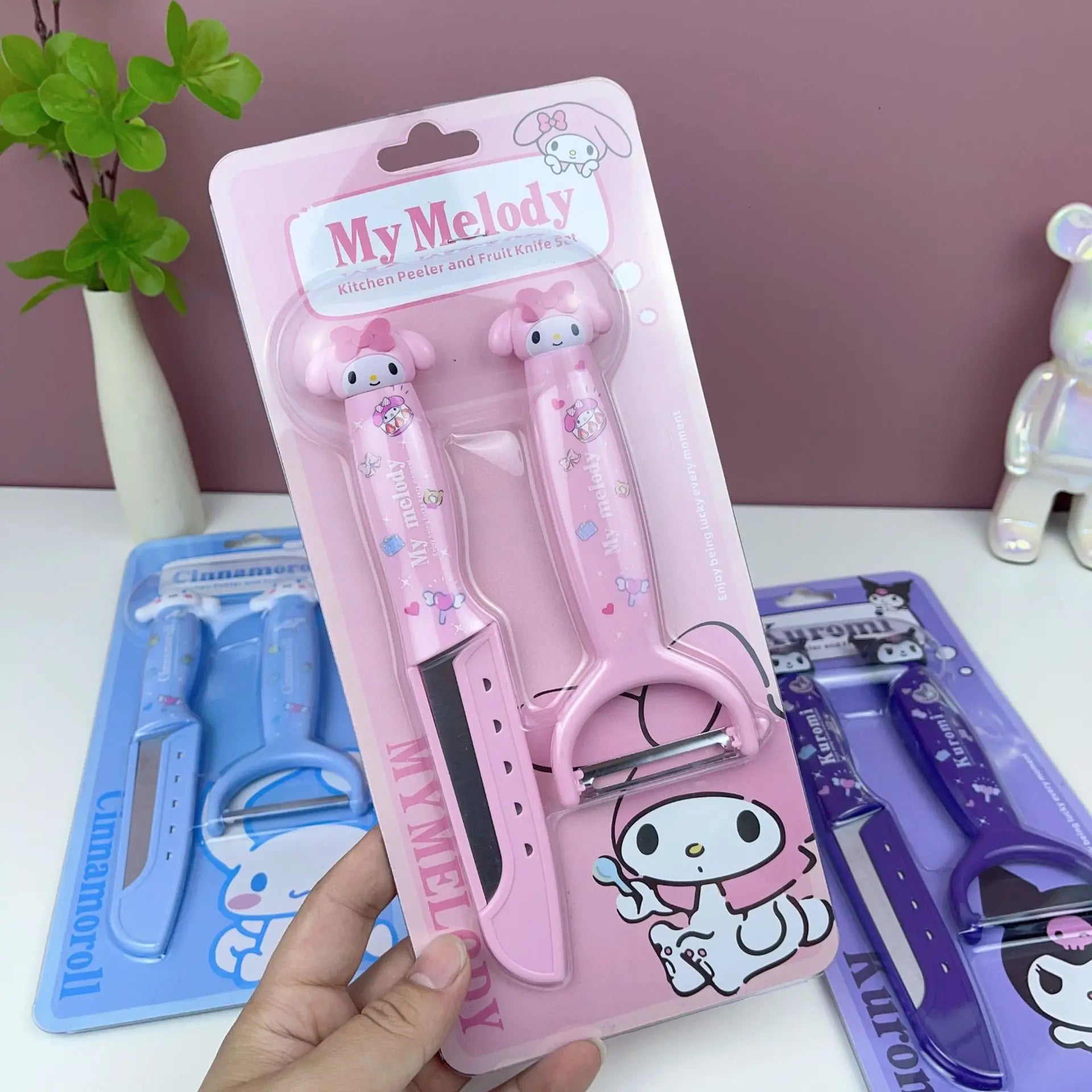 Sanrio Hello Kitty Kawaii Kuromi & My Melody Fruit Peeling Knife Set - Image 10