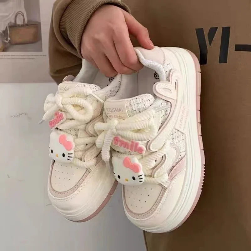 2024 New Sanrio Hello Kitty Soft Girl Big Head Off White Shoes - Image 4