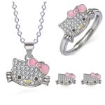 Kawaii Sanrio Hello Kitty Rhinestone Jewelry Set