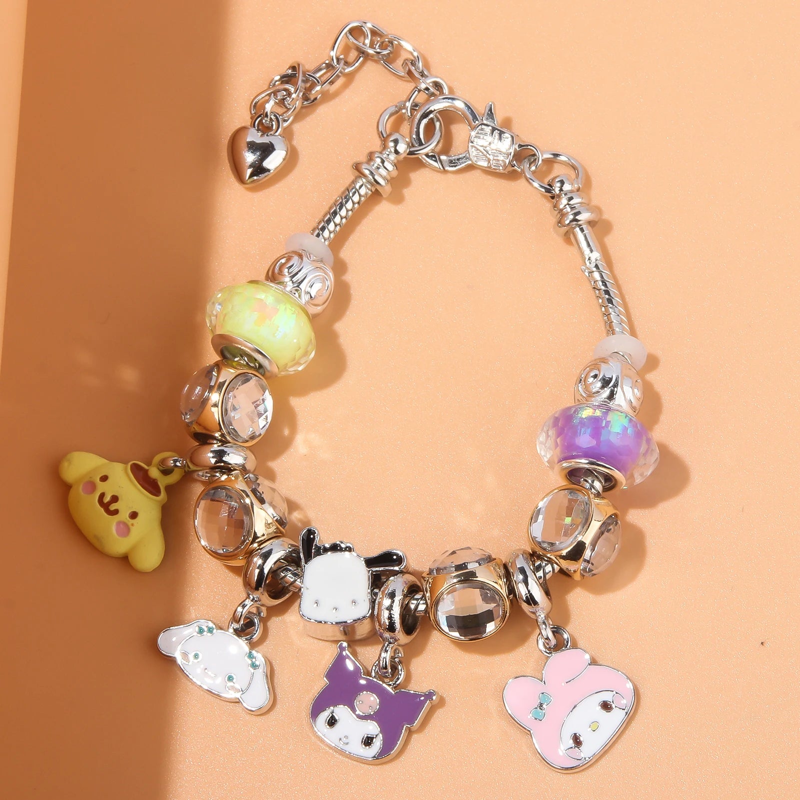 Cute Girl Sanrio Pink Hello Kitty Enamel Bracelet - Image 5