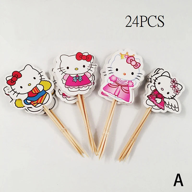 24Pcs Hello Kitty Cake Toppers - Image 7