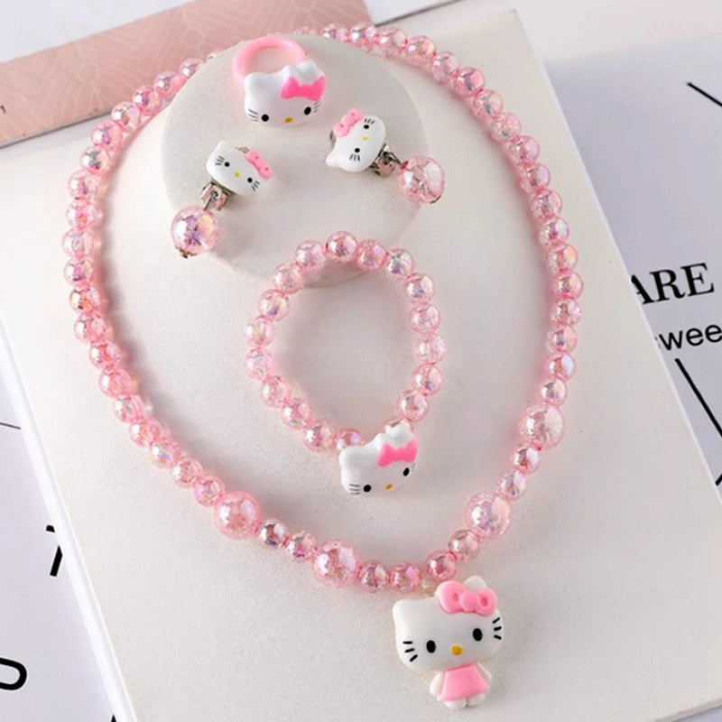 4PCS Sanrio Hello Kitty Jewelry & Hair Accessory Set
