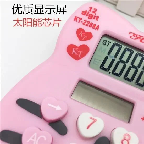 Sanrio New Hello Kitty Cute Cartoon Solar Calculator - Image 4