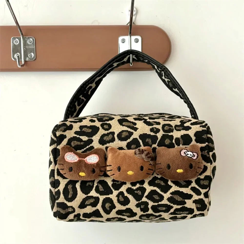 Sanrio Kawaii Hello Kitty Leopard Cosmetic Bag - Image 6