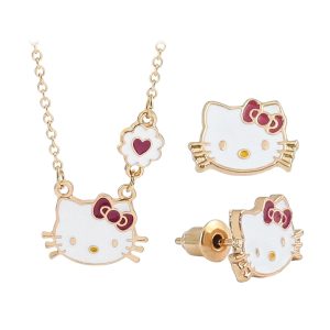 Sweet Sanrio Necklace & Hello Kitty Kawaii Earrings