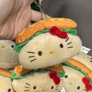 New Sanrio Sandwich Hot Dog Hello Kitty Stuffed Keychain