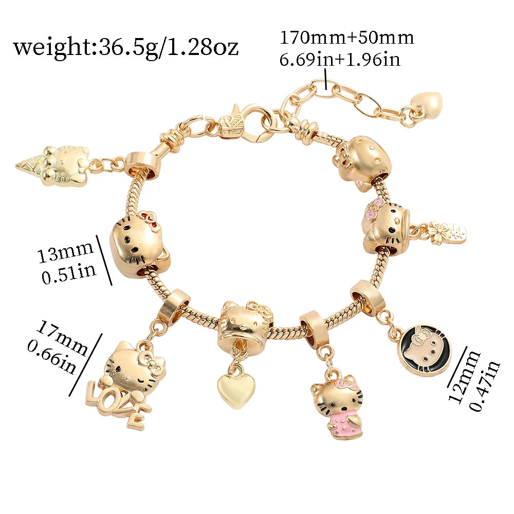 Hello Kitty Gold Plated Bracelets with Charms - Image 2