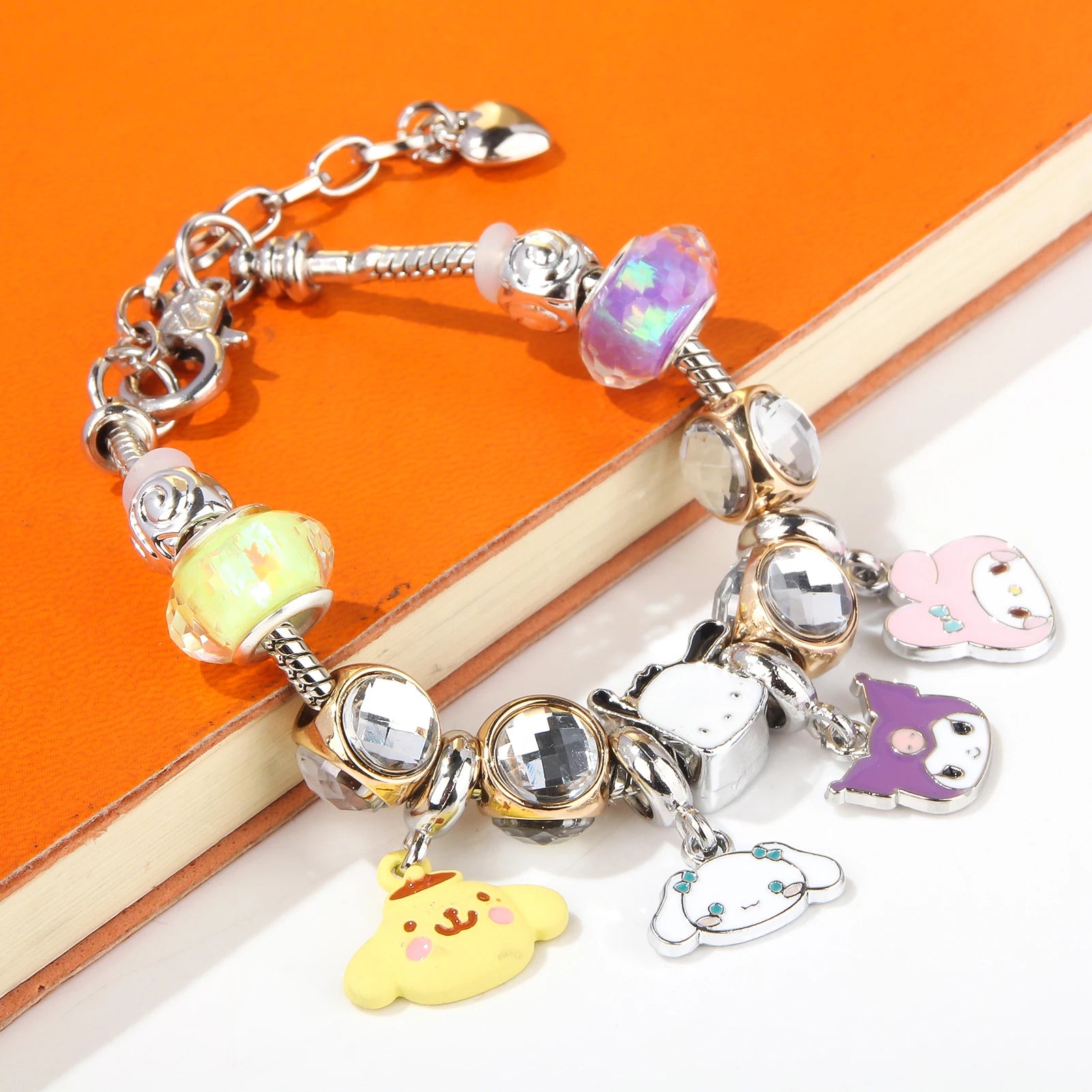 Cute Girl Sanrio Pink Hello Kitty Enamel Bracelet - Image 4
