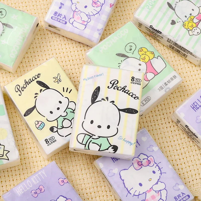 9pcs Hello Kitty & Sanrio Printed Tissue Handkerchief Set - Image 3
