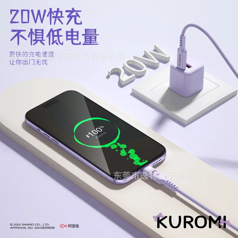 Kawaii Kuromi & Cinnamoroll Cartoon Fast Charging Data Cable - Image 4