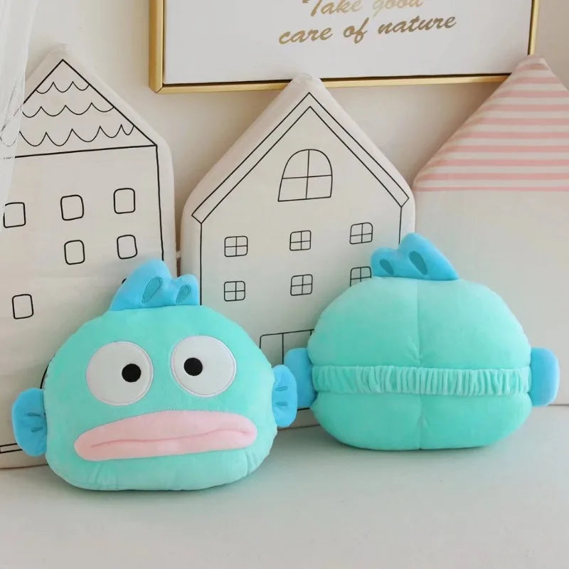 New Sanrio Kawaii Hangyodon Car Headrest & Seat Belt Cover Set - Image 3