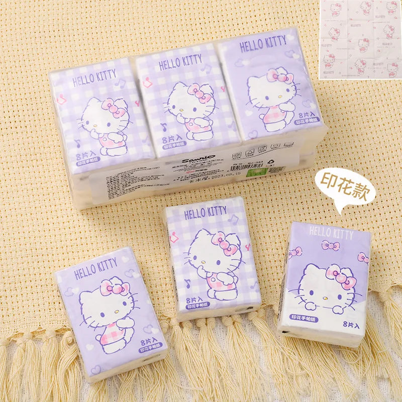 9pcs Hello Kitty & Sanrio Printed Tissue Handkerchief Set - Image 8