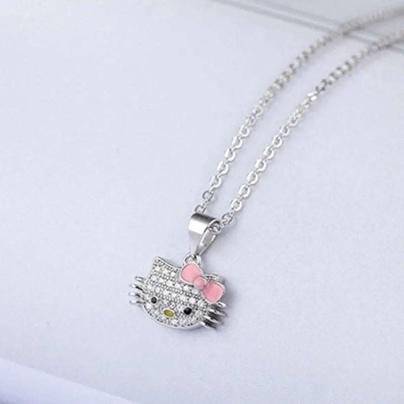 Kawaii Sanrio Hello Kitty Rhinestone Necklace & Adjustable Ring Set - Image 4