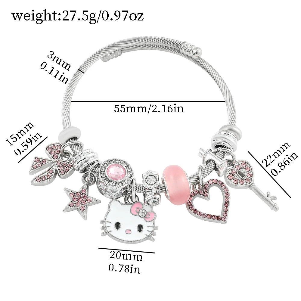 Hello Kitty Gold Plated Bracelets with Charms - Image 25