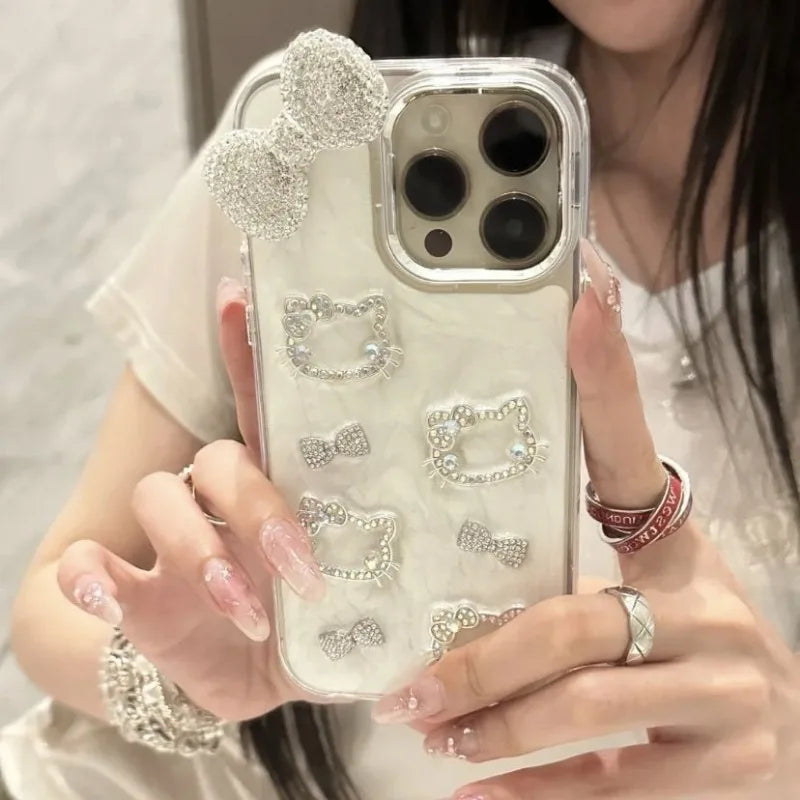 Hello Kitty Anime Diamond Three-Dimensional Chain Phone Case - Image 3