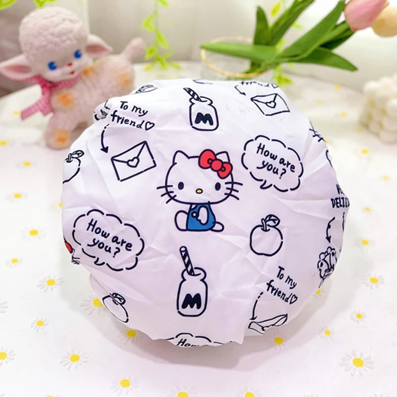 Sanrio Hello Kitty Double-Layer Thickened Large Adult Shower Cap - Image 12