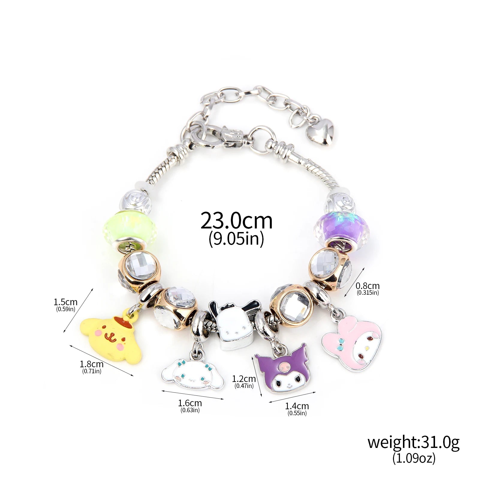 Cute Girl Sanrio Pink Hello Kitty Enamel Bracelet - Image 11