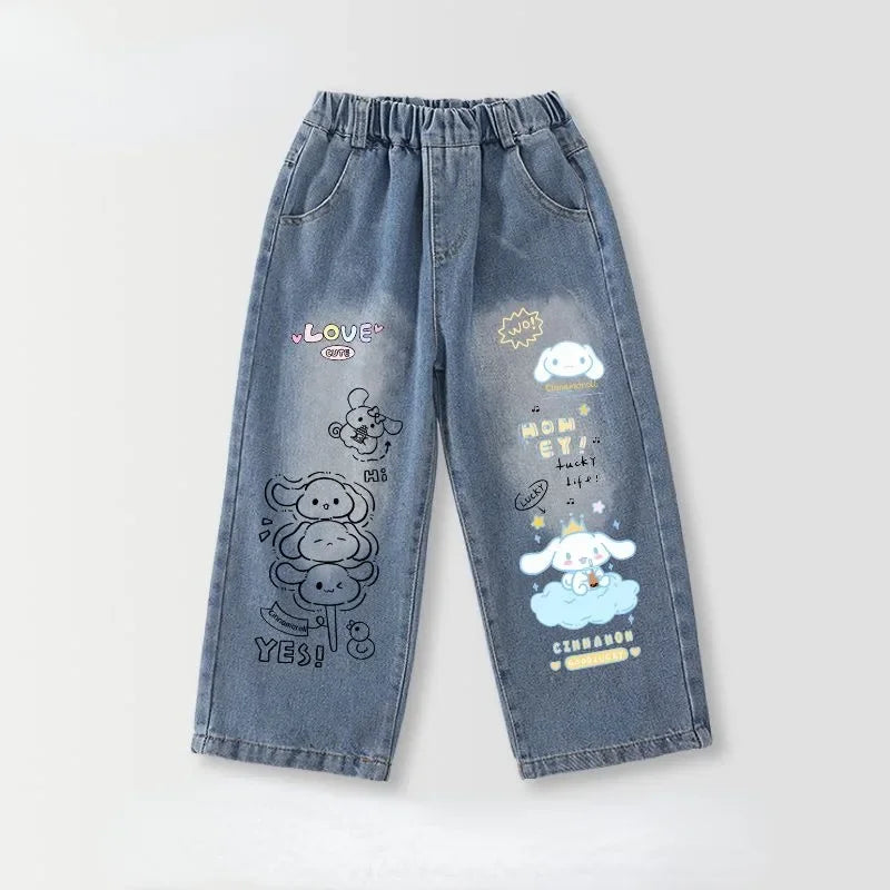 New Cute Cinnamoroll, Kuromi & My Melody Children's Jeans - Image 4