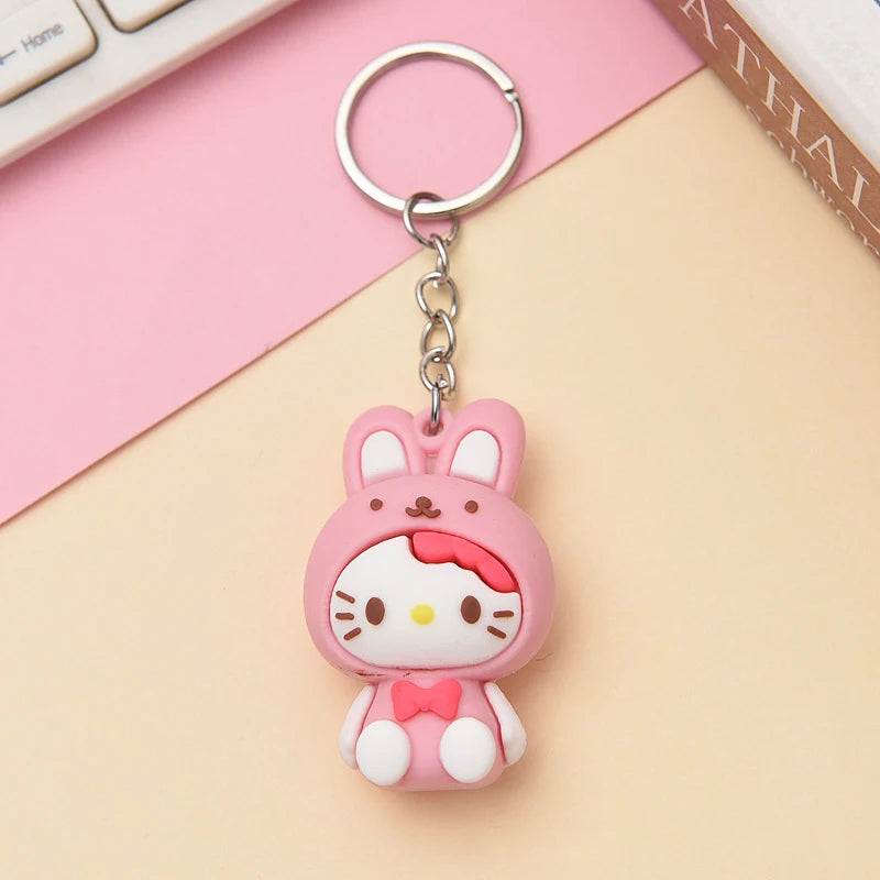 Sanrio Kawaii Kuromi & Hello Kitty Doll Keychain - Image 6