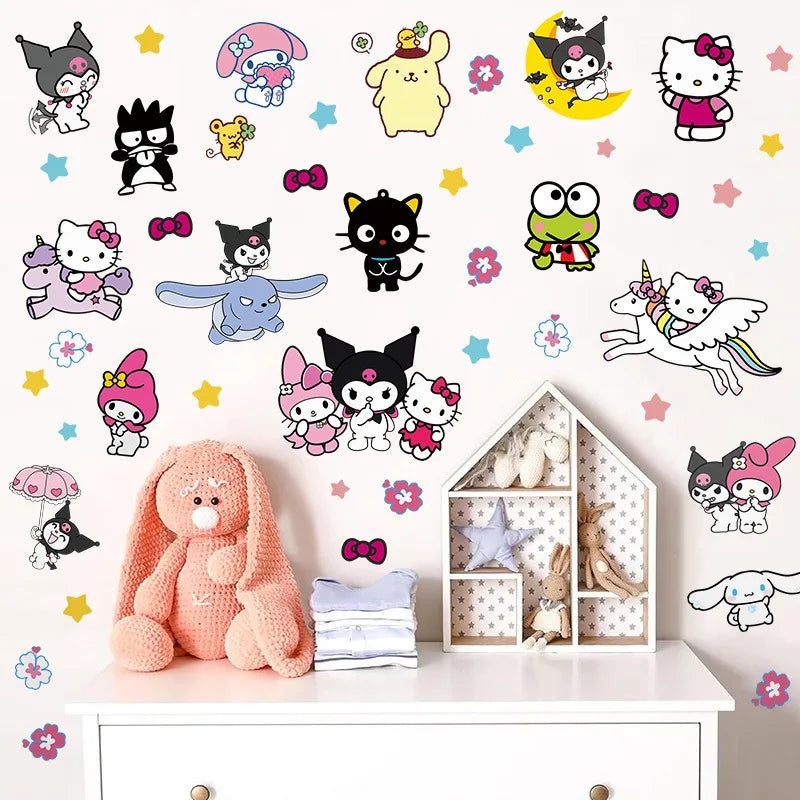 Cartoon Cute Hello Kitty & Kuromi Wall Sticker - Image 7