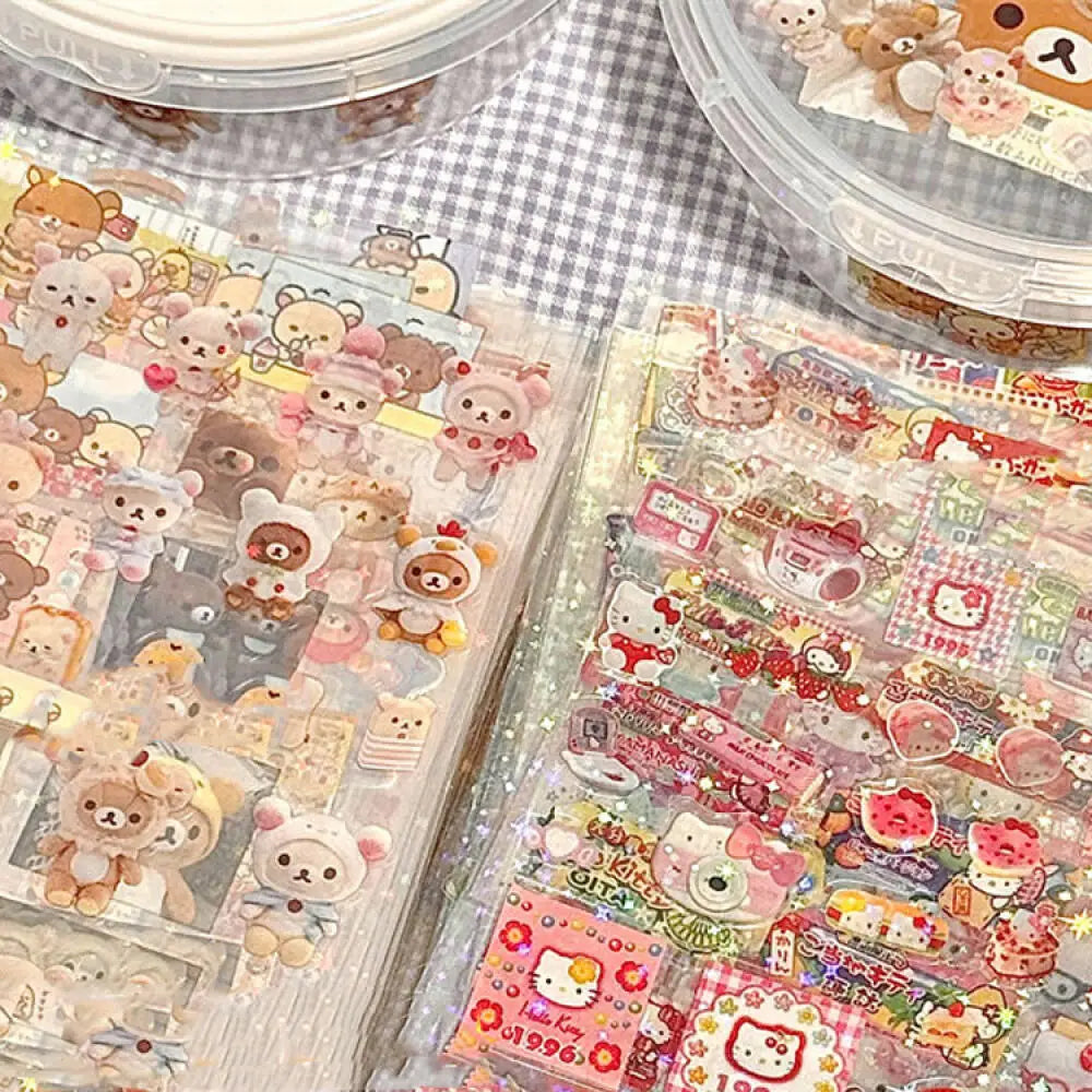 5pcs Hello Kitty & Rilakkuma Die-Cut Sticker Set - Image 3