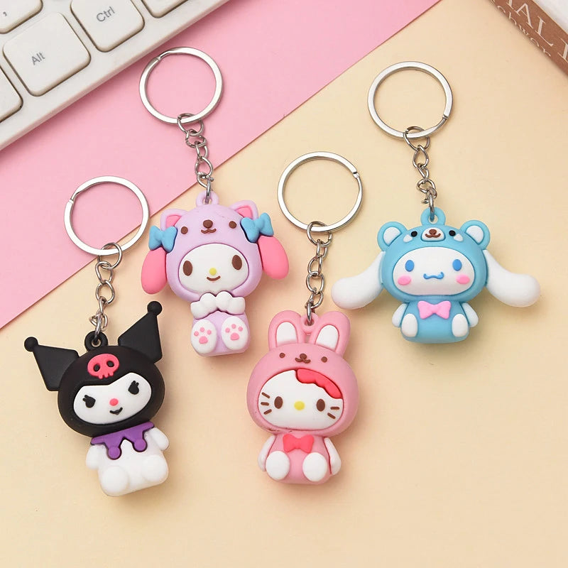 Sanrio Kawaii Kuromi & Hello Kitty Doll Keychain - Image 2