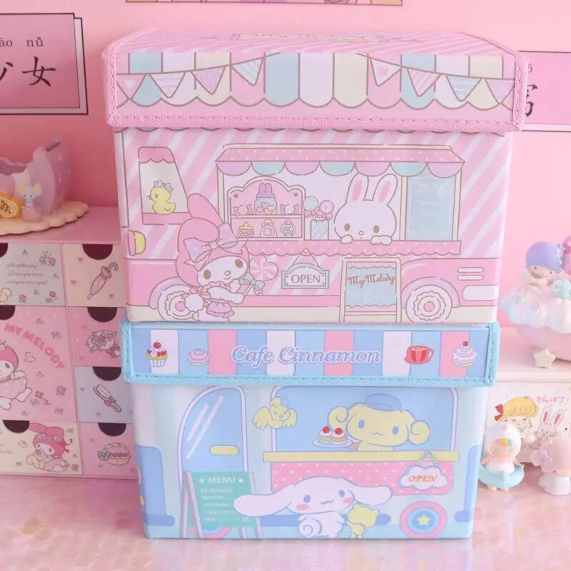 Cute Sanrio Cinnamoroll My Melody Cartoon Desktop Storage Box - Image 3