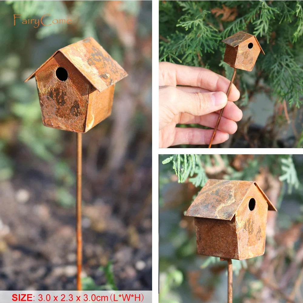 Miniature Fairy Garden Metal Table & Chairs Set - Image 10