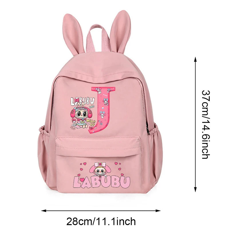 Labubu Melody Girl A-Z Cute Anime Print School Bag - Image 2