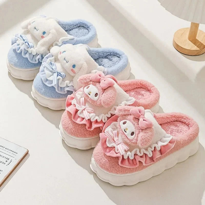 Sanrio Anime Hello Kitty & Cinnamoroll Cotton Warm Slippers - Image 2