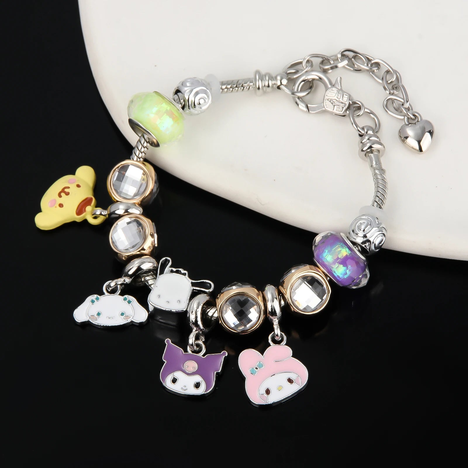 Cute Girl Sanrio Pink Hello Kitty Enamel Bracelet - Image 2