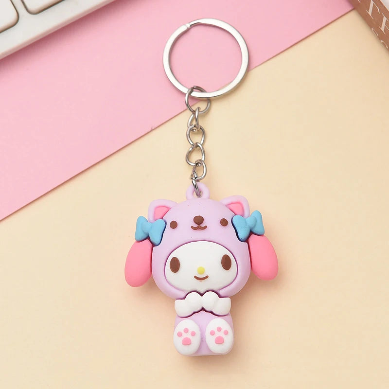 Sanrio Kawaii Kuromi & Hello Kitty Doll Keychain - Image 4