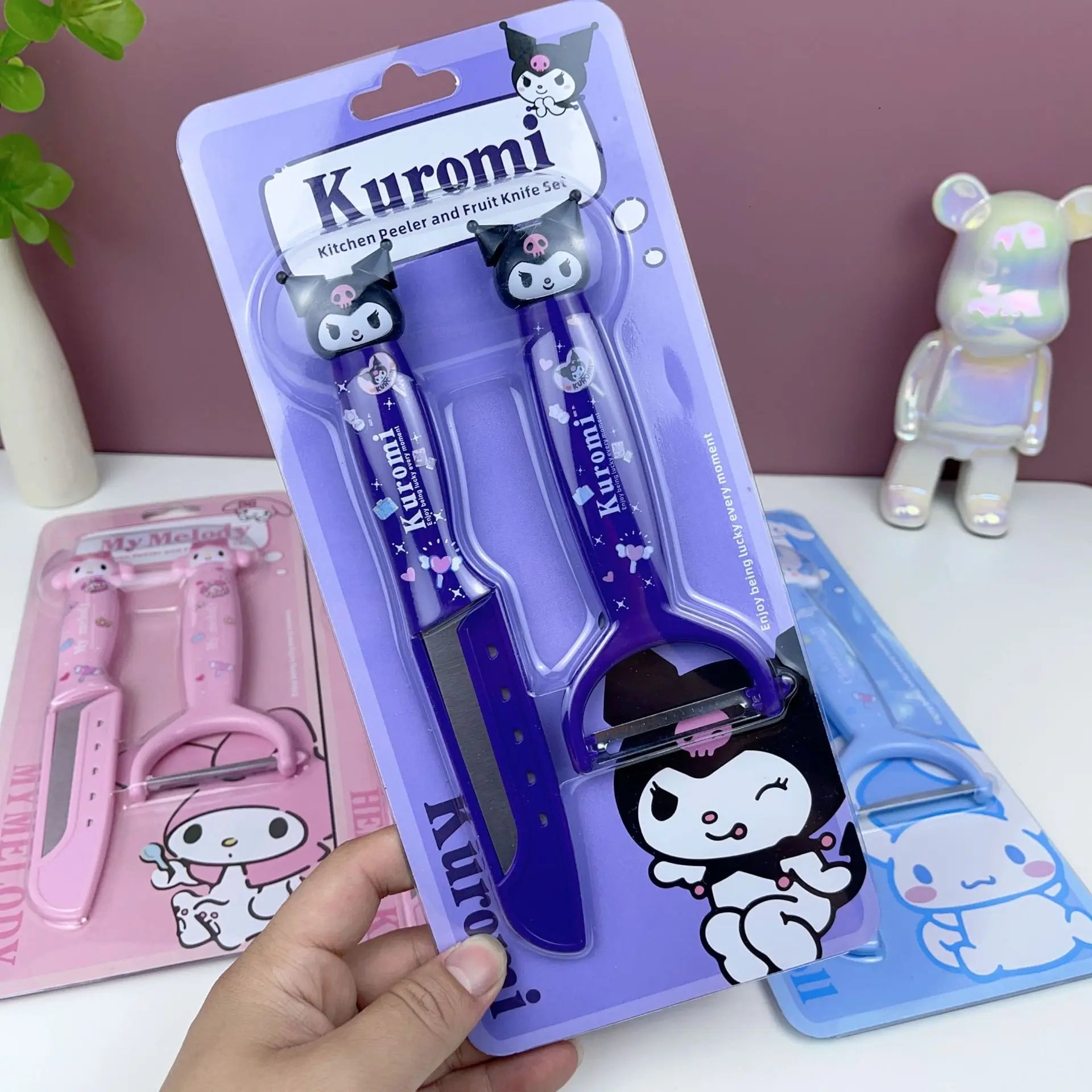 Sanrio Hello Kitty Kawaii Kuromi & My Melody Fruit Peeling Knife Set - Image 8